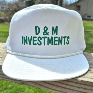 Vintage D&M Rope Snapback Hat - White
